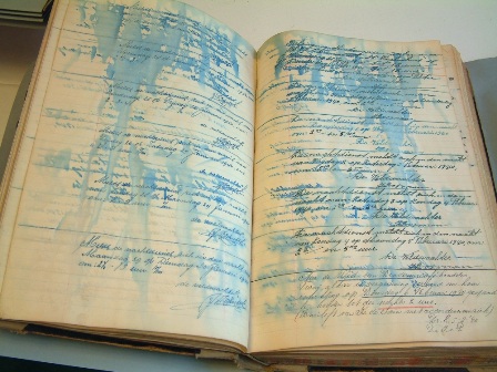 A manuscript with waterdamage